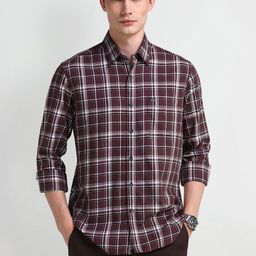 Arrow Sport Men Modern Spread Collar Solid Cotton Slim Fit Casual Shirt-picture-12