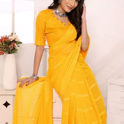 moda rapido ANAND SAREES Striped Satin Saree image 4