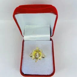 R G MART Unisex Ashtadhatu Shank Tortoise Brass Gold Plated Ring image 2