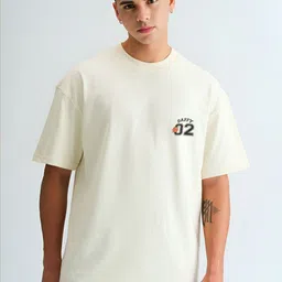 BDSQUARE Graphic Printed Drop-Shoulder Sleeves Oversized Cotton T-shirt image 4