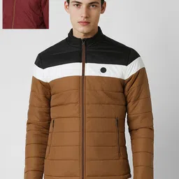 Van Heusen Sport Men Colourblocked Reversible Mock Collar Puffer Jacket image 1