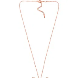 Peora Rose Gold-Plated CZ-Studded Jewellery Set-image-4