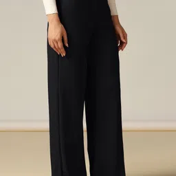 selvia Women Regular Fit Black Lycra Blend Trousers image 4
