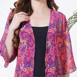 CORSICA Women Printed Open Front Longline Shrug image 5