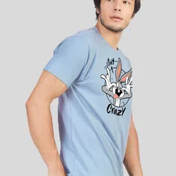 Greylongg Men Graphic Printed Round Neck Cotton Bugs Bunny T-shirt image 4