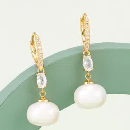 Kushal's Fashion Jewellery Gold-Plated Classic Zircon Drop Earrings-picture-55