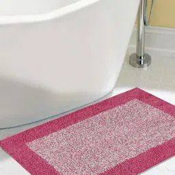 Aura Pink & White Textured Anti-Skid Doormat image 1