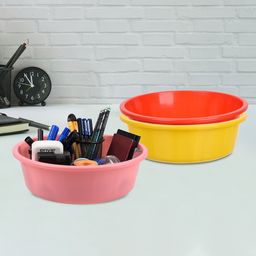 Kuber Industries Yellow & Red 3 Pieces Regular Desk Organisers-picture-43