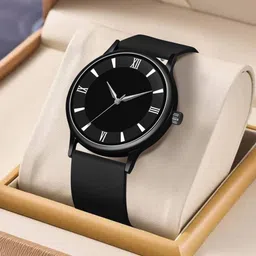 calf & co. New Trandy Stylish Analog Collection Watch_Sili_Grey_561_Silicon_Black_Roman Analog Watch - For Men Sili_Grey_561_Silicon_Black_Roman image 2