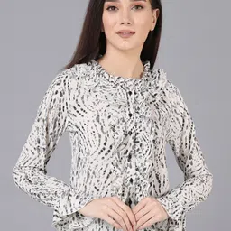 CORSICA Print Ruffles Georgette Top-image-86