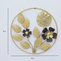 malik design Floral Multicolour Iron Wall Art image 2