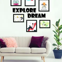 Aura Black & White 5 to 7 Pieces MDF Wall Photo Frames-picture-32