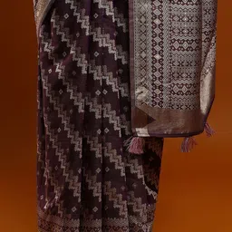 Mitera Ethnic Motifs Woven Design Zari Chanderi Saree image 5