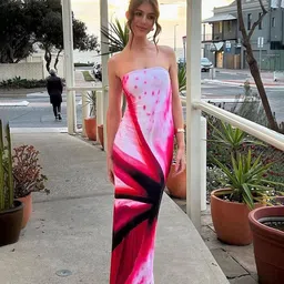 LULU & SKY Women Printed Strapless Bandeau Maxi Dress-picture-39