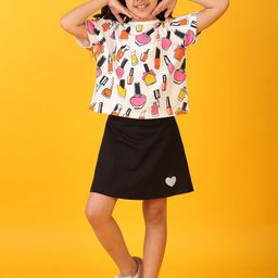 Anthrilo Girls Printed T-shirt with Skirt-picture-38