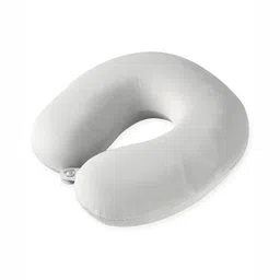 Aura White Memory Foam Filled Polyester Travel Pillow-picture-15