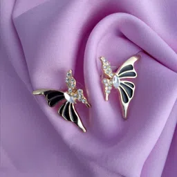 Zhouse Gold-Plated Crystals Studded Contemporary Studs-picture-24