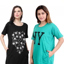 DDASPRATION Women 2 Printed Pockets T-shirt image 4