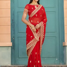 DISHA FASHION Salar Bhalo Floral Mirror Work Banarasi Saree-picture-38