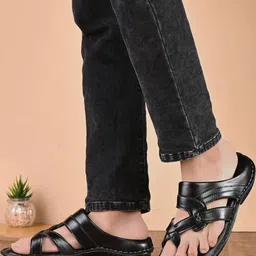 GWALK Men Black Comfort Sandals image 3