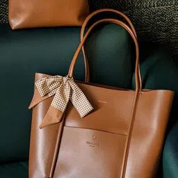VOYAGER PARIS PU Shopper Tote Bag with Cut Work-picture-19