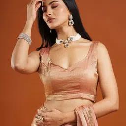 sanjana  silk SANJANA SILK Zari Pure Chiffon Saree image 2