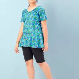 BAESD Girls Abstract Printed Swimwear With Attached Tigths image 4