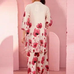 Chandbaali Printed Mandarin Collar Pure Cotton Top With Palazzo image 4