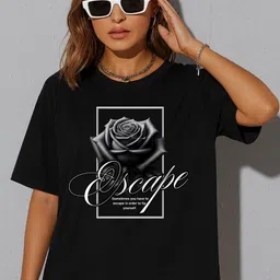 SZN Women Printed Drop-Shoulder Sleeves T-shirt image 2