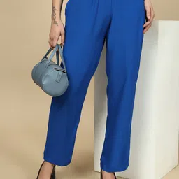 PYNK Women High-Rise Relaxed-Fit Trousers-image-72