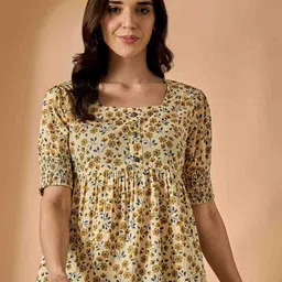 Azira Women Floral Printed Cotton Peplum Top-picture-22