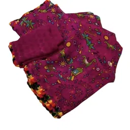 Mitera WOMEN'S PINK WARLI PRINTED SAREE image 2