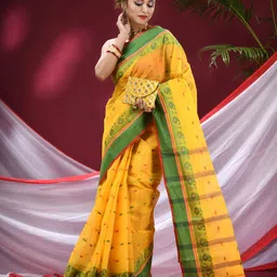 TANTLOOM Woven Design Pure Cotton Taant Saree image 2