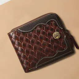 Hidesign Men Woven Design Leather Zip Around Wallet-image-78