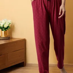 Kryptic Pack Of 2 Printed Cotton Mid-Rise Relaxed Fit Lounge Pants image 4