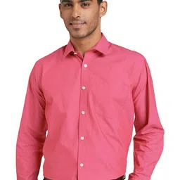 CB-COLEBROOK Men Solid Spread Collar Cotton Formal Shirt-picture-19