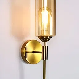 KINIS Gold-Toned Cylinder Shaped Metal Wall Lamp image 3