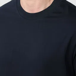 Peter England Casuals Men Solid Round Neck T-shirt image 5