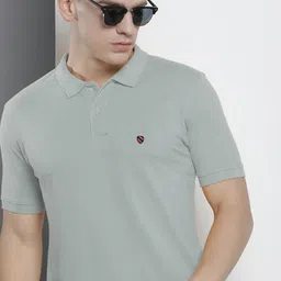 MERRIMENT Men Solid Polo Collar Cotton Slim Fit T-shirt-picture-51