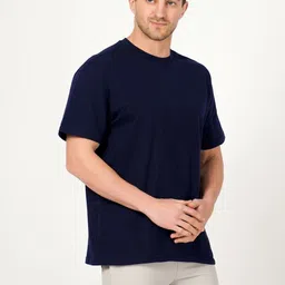 Ghumakkad Men Solid Round Neck Cotton Regular Fit T-shirt image 4