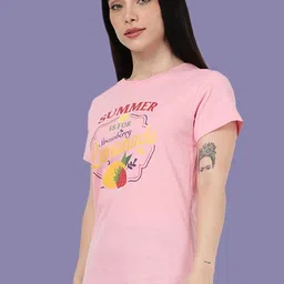 Kryptic Women Pack of 2 Printed Relaxed Fit Cotton Lounge T-Shirts-picture-23