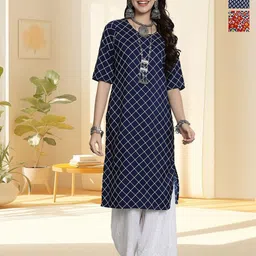 HERE&NOW Women Pack of 3 Ethnic Motifs Printed Daily Straight Kurtas-picture-33