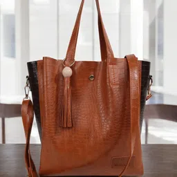 Warbler Women Textured Shopper Tasselled Tote Bag-picture-39