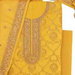 KULEESH Floral Printed Zari Semi-Stitched Dress Material-picture-12