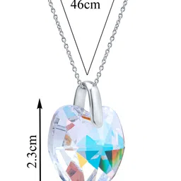 Nipura 925 Sterling Silver Rhodium Plated Crystal Heart Shape Pendant with Chain image 2