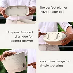 eha Set Of 6 Off-White Textured PlantersPot image 2