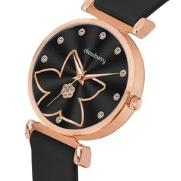DressBerry Women Brass Patterned Dial & Straps Analogue Watch DB-LR0012-BLK-BLK image 3