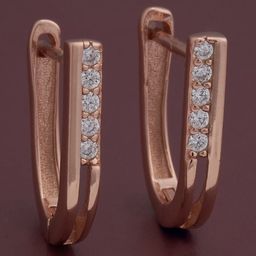 Kushal's Fashion Jewellery 92.5Silver Rose Gold-Plated Zircon Hoop Earrings-picture-36