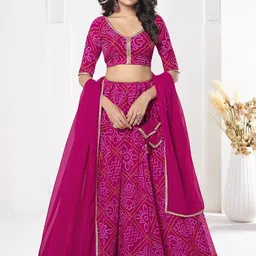 KALINI Printed Semi-Stitched Lehenga & Unstitched Blouse With Dupatta-picture-14