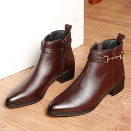 Teakwood Leathers Women Round-Toe Casual Chelsea Boots-picture-37